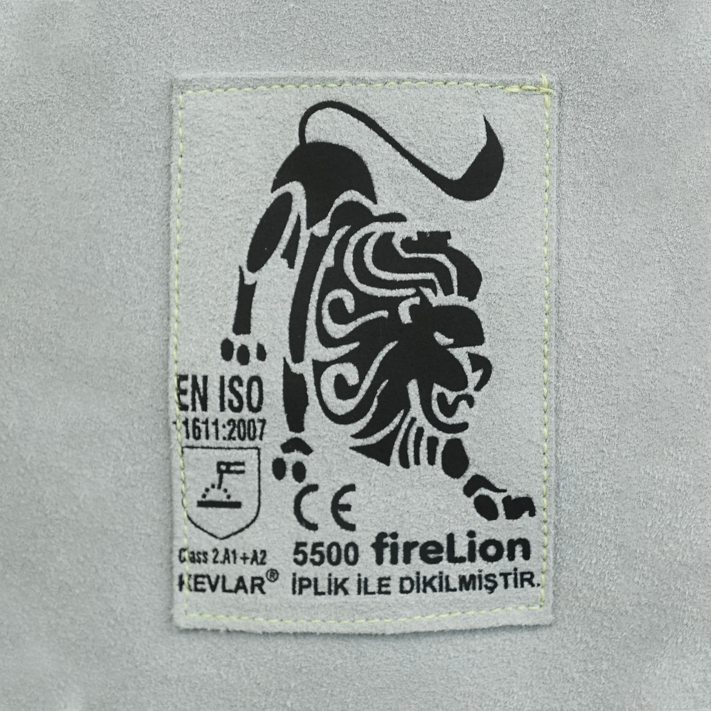 FireLion® Biyeli Süet Kaynakçı Önlüğü-Beyaz